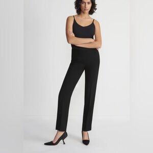 Lafayette 148 Black Straight Bleecker Wool Dress Pants‎ Career Classic